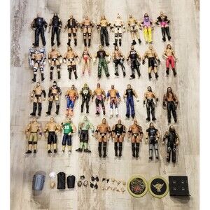 WWE ELITE LOT Of 36 COLLECTION Action Figure WWF RARE Cena Rock Mysterio Taker